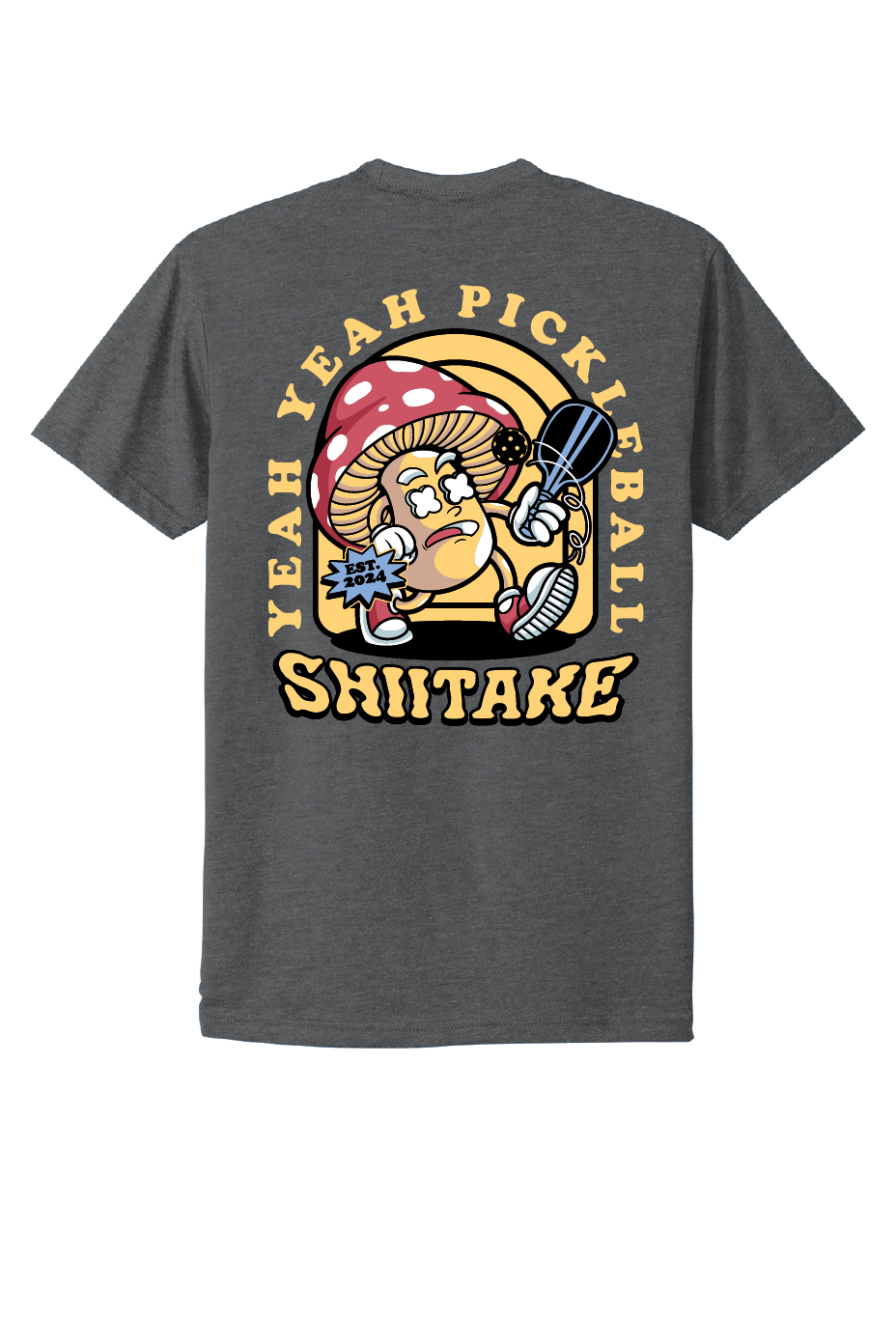 Shiitake Tee Grey Full Color Short Sleeve