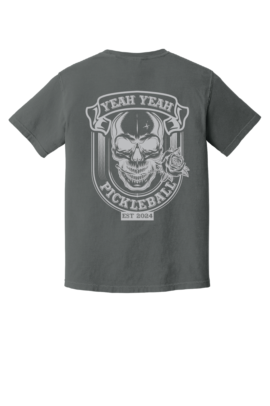 Skull Rose Tee Grey Short Sleeve